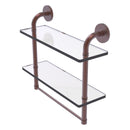 Remi Collection Two Tiered Glass Shelf with Integrated Towel Bar