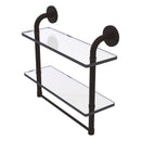 Remi Collection Two Tiered Glass Shelf with Integrated Towel Bar