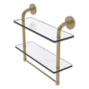 Remi Collection Two Tiered Glass Shelf with Integrated Towel Bar