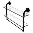 Remi Collection Two Tiered Glass Shelf with Integrated Towel Bar