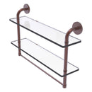 Remi Collection Two Tiered Glass Shelf with Integrated Towel Bar