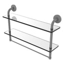 Remi Collection Two Tiered Glass Shelf with Integrated Towel Bar