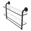 Remi Collection Two Tiered Glass Shelf with Integrated Towel Bar