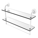 Remi Collection Two Tiered Glass Shelf with Integrated Towel Bar