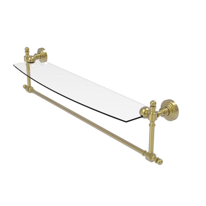 Retro Wave Collection Glass Vanity Shelf  with Integrated Towel Bar