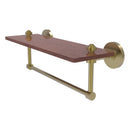 South Beach Collection Solid IPE Ironwood Shelf with Integrated Towel Bar