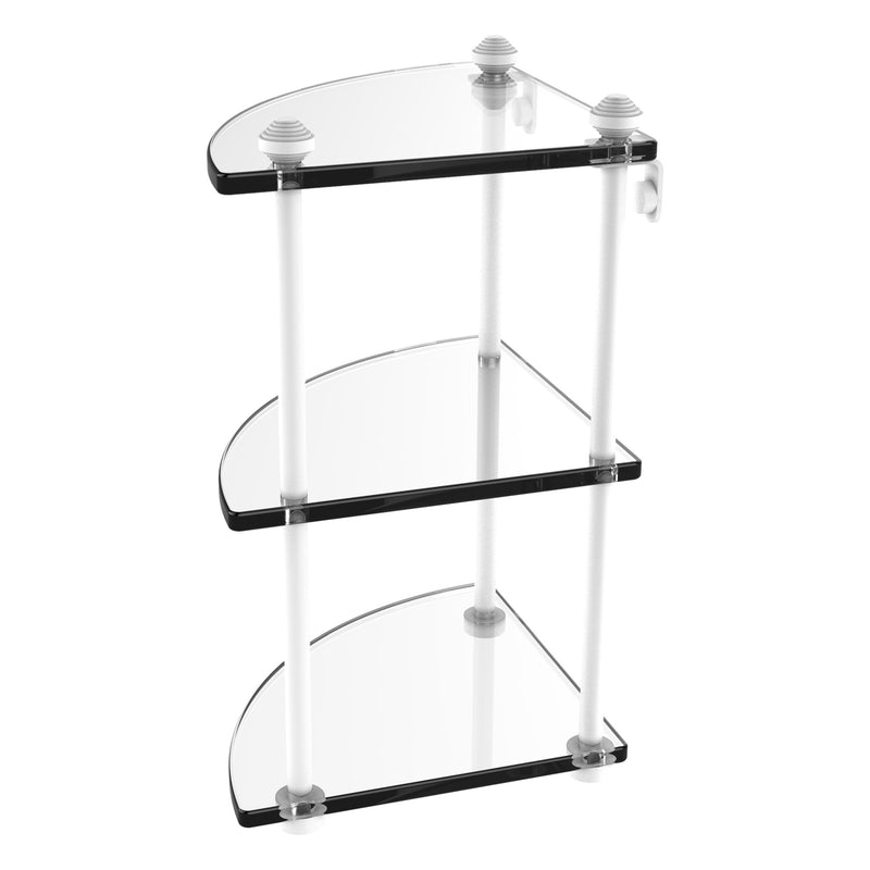 Three Tier Corner Glass Shelf
