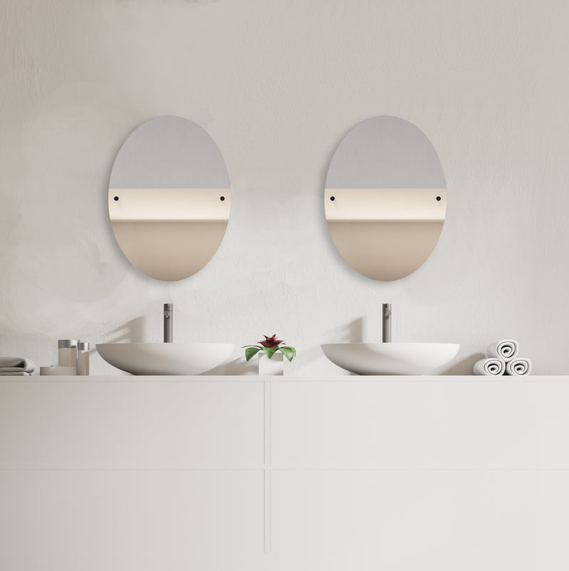 Shadwell Collection Frameless Oval Tilt Mirror with Beveled Edge