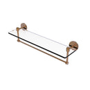 Tango Collection Glass Vanity Shelf  with Integrated Towel Bar