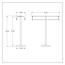 Valet 脿 serviettes autoportant 脿 bras double