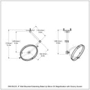 8 Inch Wall Mounted Extending Make-Up Mirror with Grooved Accents