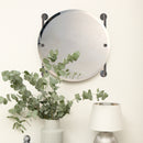 Waverly Place Collection Round Frameless Rail Mounted Mirror