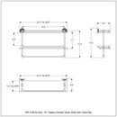 Waverly Place Collection Gallery Rail Double Glass Shelf with Towel Bar