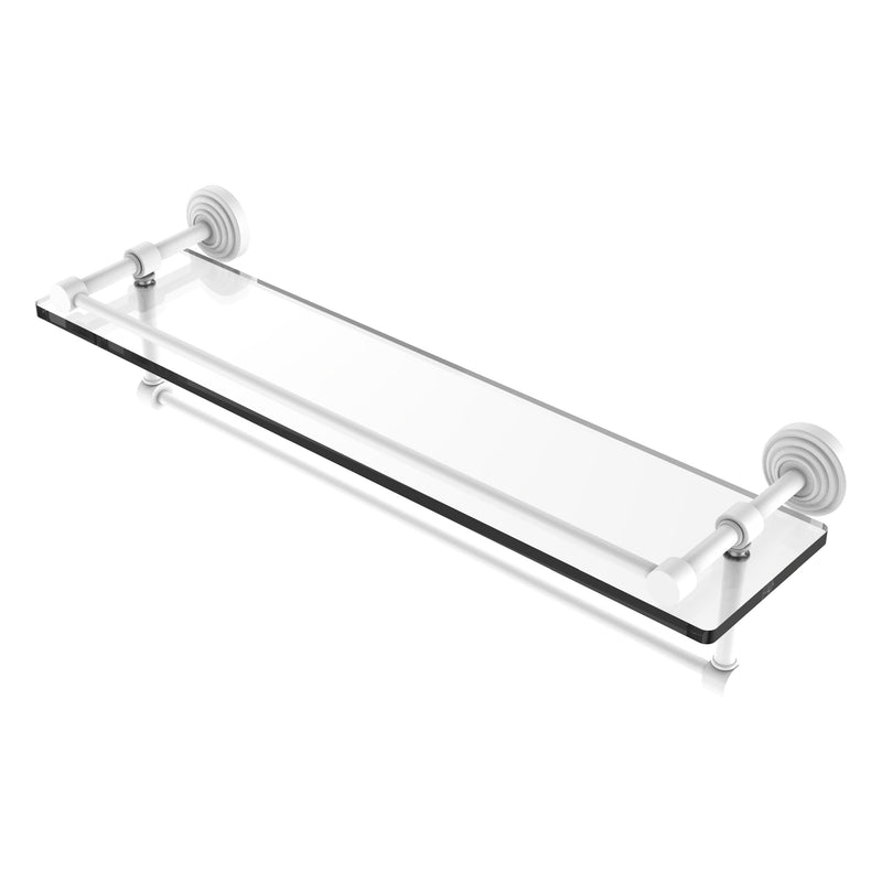 Waverly Place Collection Gallery Rail Glass Shelf with Towel Bar