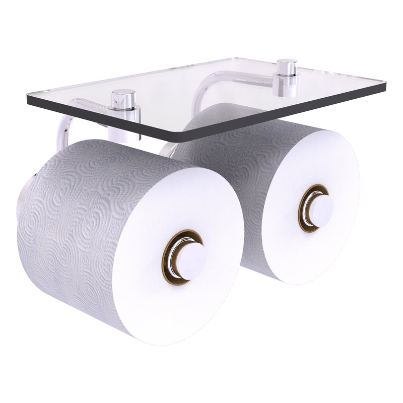 Waverly Place Porte-papier de toilette  2 rouleaux avec 茅tag猫re en verre