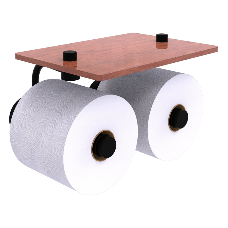 Waverly Place Porte-papier de toilette  2 rouleaux avec 茅tag猫re en bois