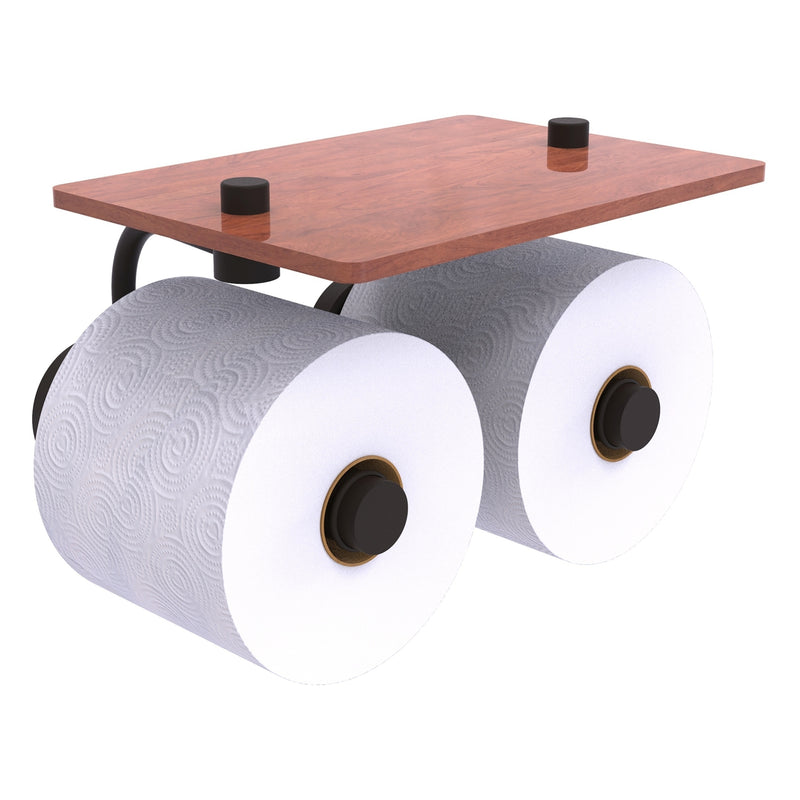 Waverly Place Porte-papier de toilette  2 rouleaux avec 茅tag猫re en bois