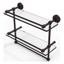 Waverly Place Collection Gallery Rail Double Glass Shelf with Towel Bar