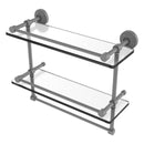 Waverly Place Collection Gallery Rail Double Glass Shelf with Towel Bar
