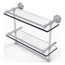 Waverly Place Collection Gallery Rail Double Glass Shelf with Towel Bar