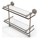 Waverly Place Collection Gallery Rail Double Glass Shelf with Towel Bar