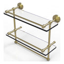 Waverly Place Collection Gallery Rail Double Glass Shelf with Towel Bar