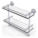 Waverly Place Collection Gallery Rail Double Glass Shelf with Towel Bar