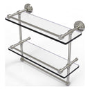 Waverly Place Collection Gallery Rail Double Glass Shelf with Towel Bar