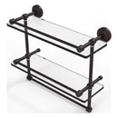Waverly Place Collection Gallery Rail Double Glass Shelf with Towel Bar