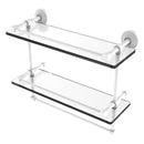 Waverly Place Collection Gallery Rail Double Glass Shelf with Towel Bar