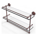 Waverly Place Collection Gallery Rail Double Glass Shelf with Towel Bar