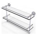 Waverly Place Collection Gallery Rail Double Glass Shelf with Towel Bar