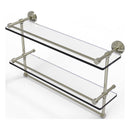 Waverly Place Collection Gallery Rail Double Glass Shelf with Towel Bar