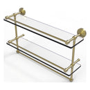 Waverly Place Collection Gallery Rail Double Glass Shelf with Towel Bar