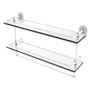 Waverly Place Collection Gallery Rail Double Glass Shelf with Towel Bar