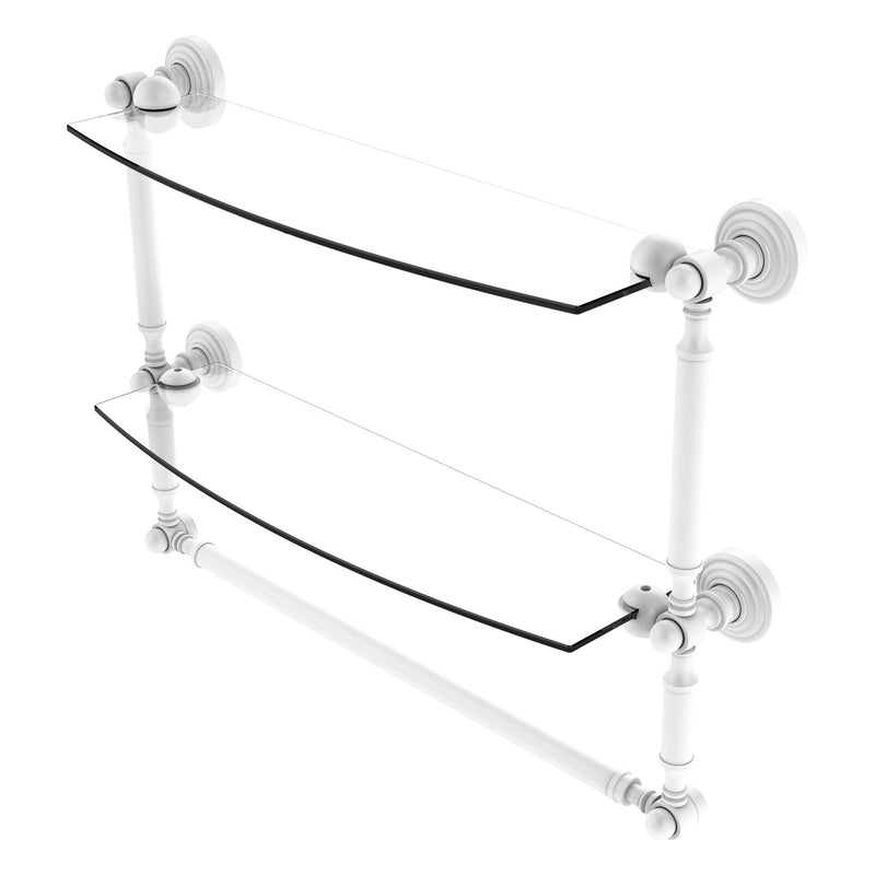 Waverly Place Collection Two Tiered Glass Shelf with Integrated Towel Bar