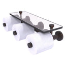 Waverly Place Porte-papier de toilette horizontal  3 rouleaux de r茅serve avec 茅tag猫re en verre
