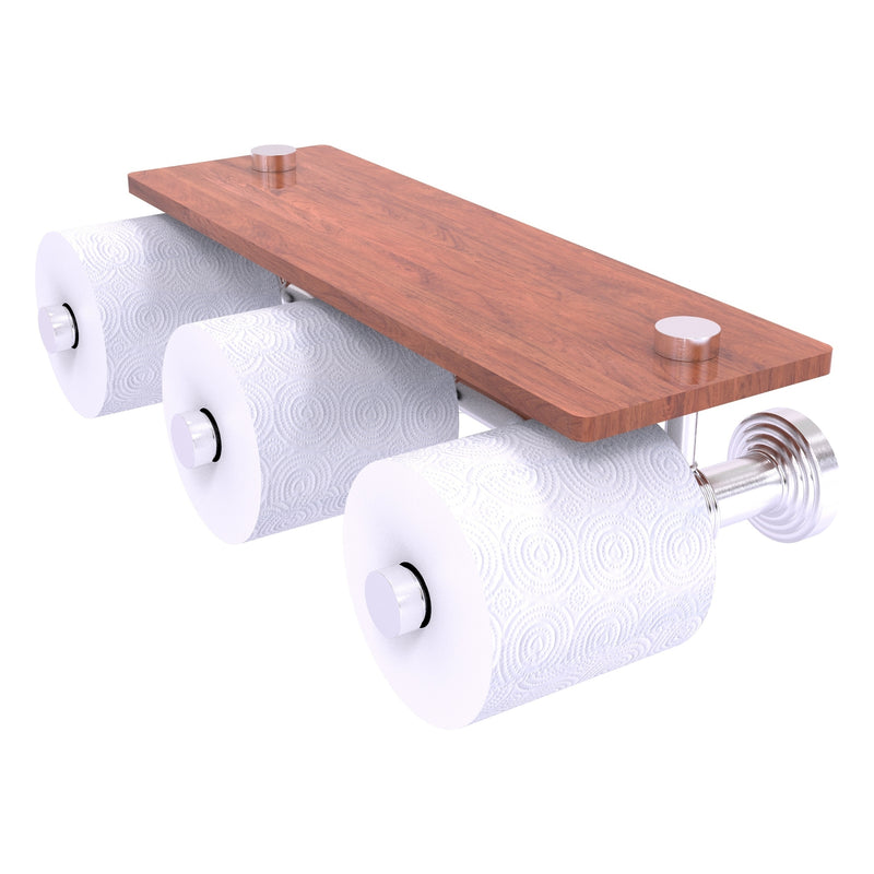 Waverly Place Porte-papier de toilette horizontal  3 rouleaux de r茅serve avec 茅tag猫re en bois