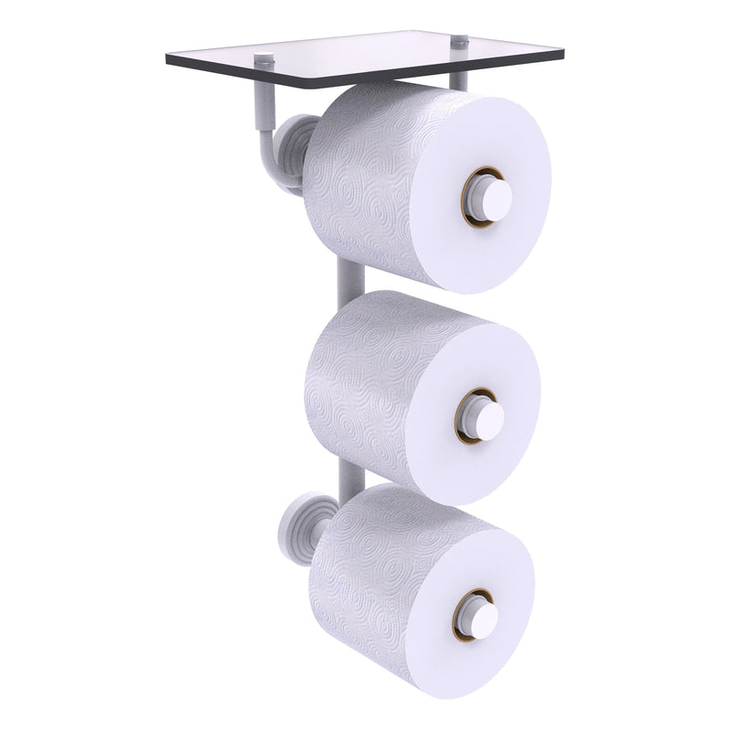 Waverly Place Collection 3 Roll Toilet Paper Holder with Glass Shelf