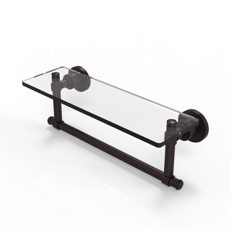 Washington Square Collection Glass Vanity Shelf  with Integrated Towel Bar