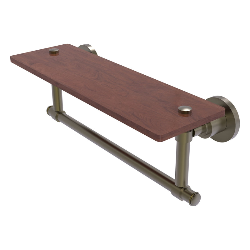 Washington Square Collection Solid IPE Ironwood Shelf with Integrated Towel Bar