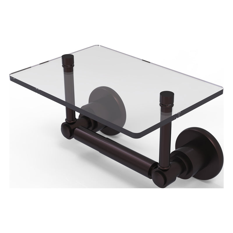 Washington Square Collection Two Post Toilet Tissue Holder with Glass Shelf